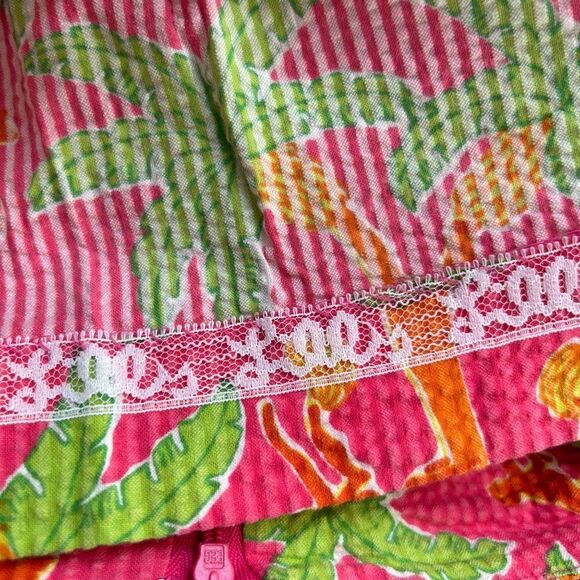 Vintage Lilly Pultizer 8 Pink Monkies Palm Tree Print Skirt - Flawed - Picture 6 of 13